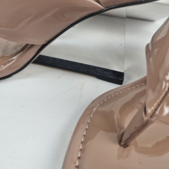 GOOD AMERICAN Cinderella Dusty Rose Patent leather heels NEW w box - Picture 4 of 8